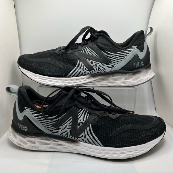 New Balance Sz 13 Fresh Foam Tempo Running Shoes Black Gray White Men - Picture 1 of 8